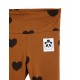 Basic hearts newborn leggings - hearts brown