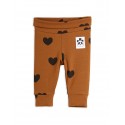 Basic hearts newborn leggings - hearts brown