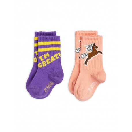 2-Pack I Am Great Socks - purple