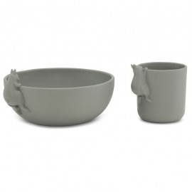 Bunny bowl and cup set - whale