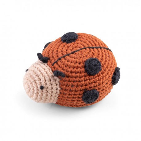 Crochet rattle, ladybird