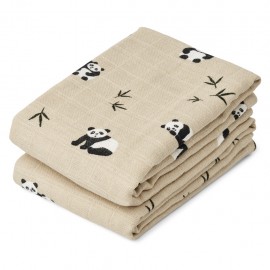 Lewis Muslin Cloth- Panda - 2pack