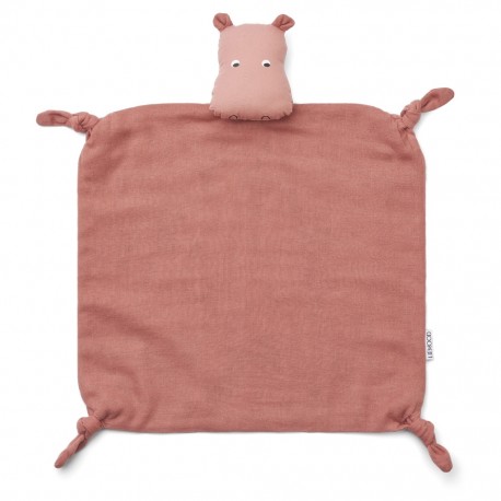 Agnete cuddle cloth- hippo/raspberry