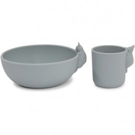 Bunny bowl and cup set - quarry blue