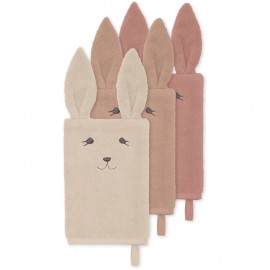3-pack washcloth animal - rose bunny