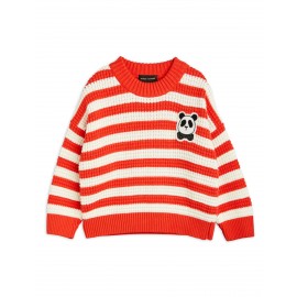 Panda knitted sweater - red/white