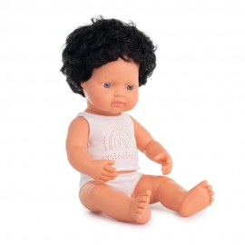 BABY DOLL Curly black hair Boy 38CM
