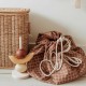 Organic Playmat and Storage Bag - Grid Brown