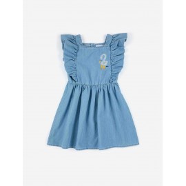 Pelican denim ruffle dress