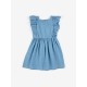 Pelican denim ruffle dress