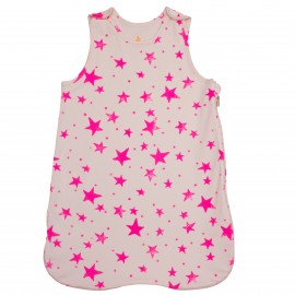 Sleeping bag Neon pink stars 