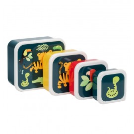 Lunch and Snack Box Set of 4 - jungle tiger