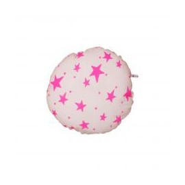 Circle Pillow neon pink stars