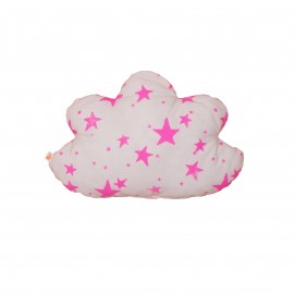 Cloud pillow small neon pink stars and stripes