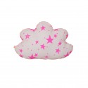 Cloud pillow small neon pink stars and stripes