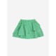 Green Vichy woven ruffle skirt