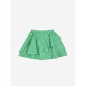 Green Vichy woven ruffle skirt