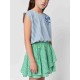 Green Vichy woven ruffle skirt