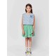 Green Vichy woven ruffle skirt