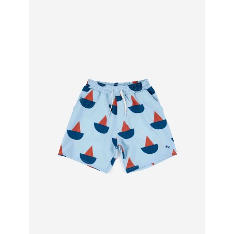 Sail Boat all over swim bermuda shorts