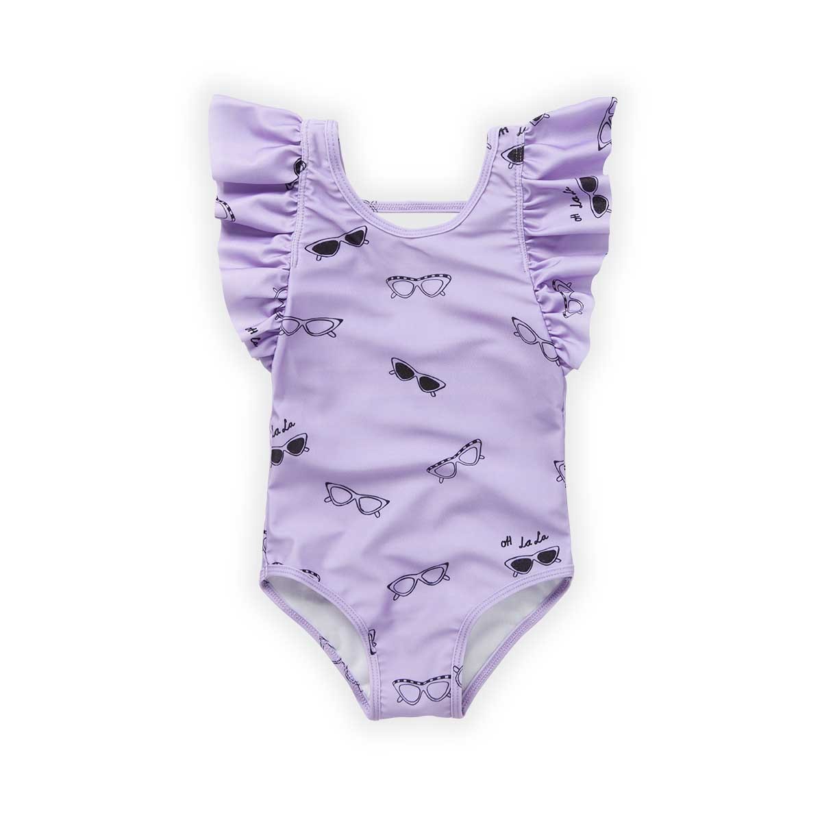 Sproet & Sprout - Swimsuit ruffle stripes  | Sesame Orange