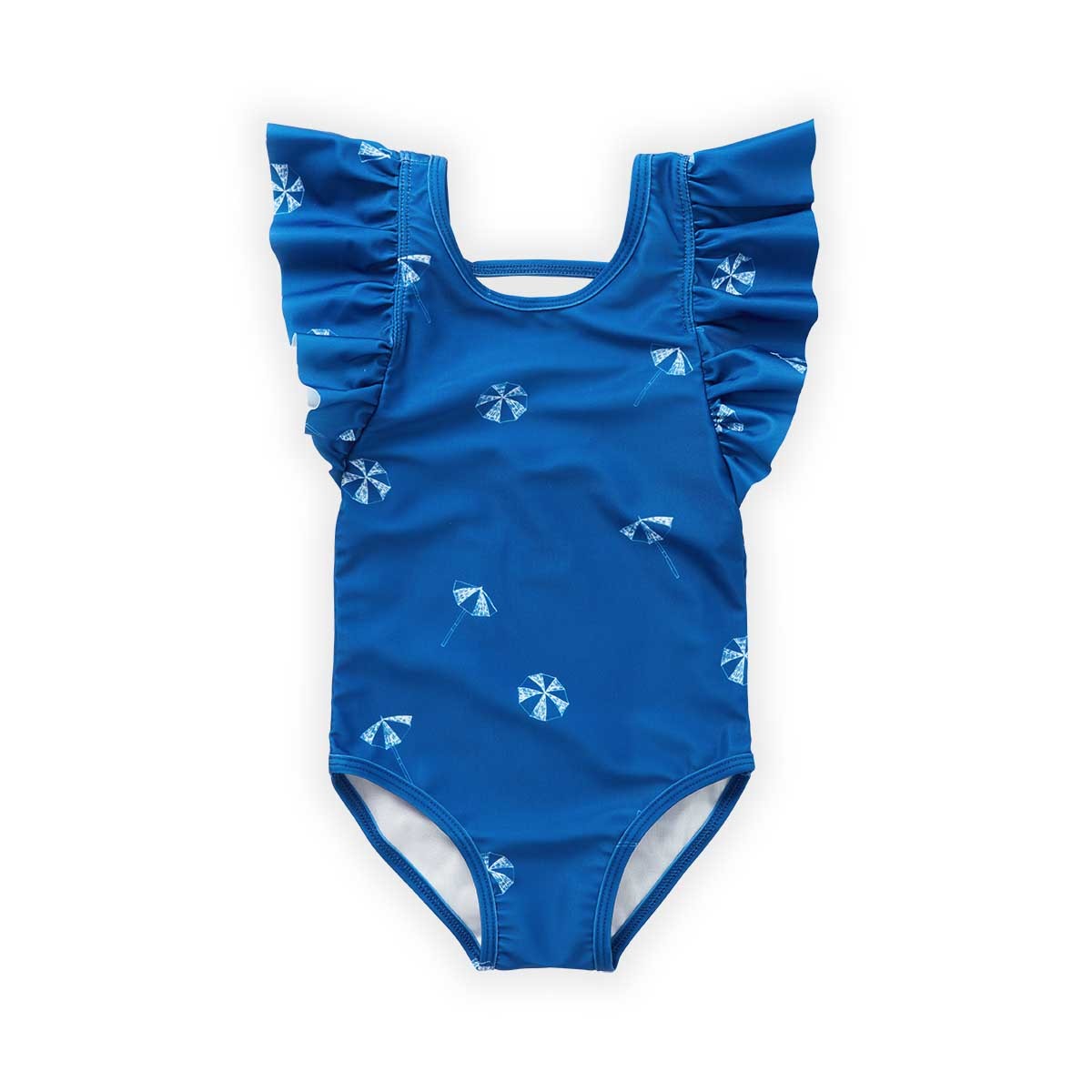Sproet & Sprout - Swimsuit ruffle stripes  | Sesame Orange main image 1
