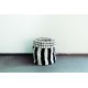 Storage basket M black grid and stripes