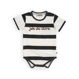 Stripes black - bodysuit short sleeve with print