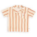 Stripes flame - loose polo t-shirt with embroideries