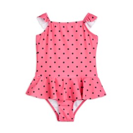 Polka Dot UV Swimsuit with Skirt