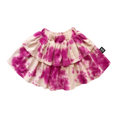 SHOCKING PINK TIE DYE Layered skirt