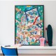 Large poster with stickers - Home