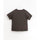 T-shirt with sharp-cut details - charcoal