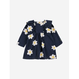 Baby Big Flower all over ruffle woven dress