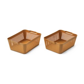 Makeeva storage basket L 2 pack - caramel