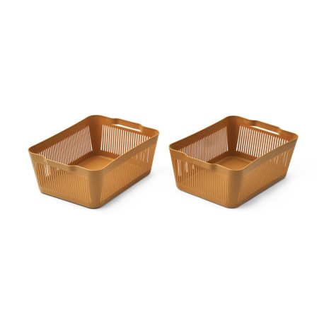 Makeeva storage basket L 2 pack - caramel