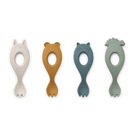 Liva silicone fork - 4 pack - faune green