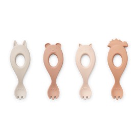 Liva silicone spoon - 4 pack - rose mix