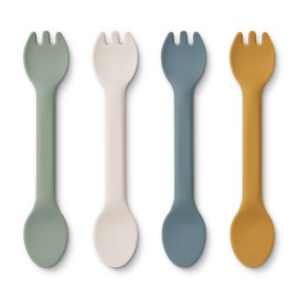 Jan 2 in 1 cutlery - 4 pack - hunter green mix