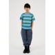 T- shirt warm marine block stripe