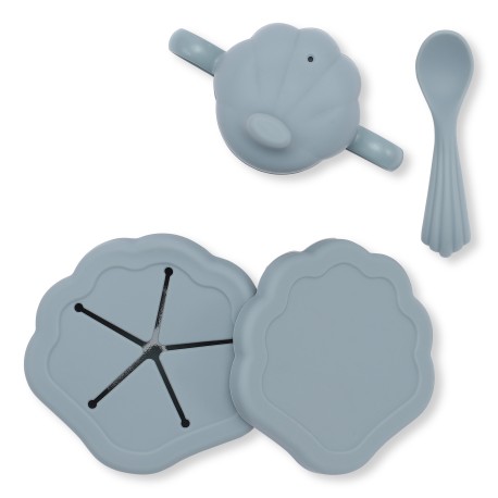 SILICONE CLAM SET - light blue