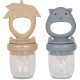 2 pack fruit feeding pacifier bunny - clay