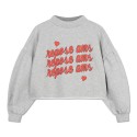 Crop Heart Sweater - Light Mixed Grey