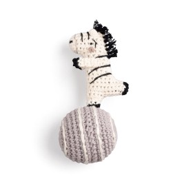 Crochet rattle, zebra