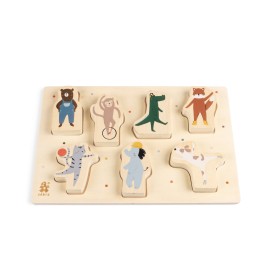 Wooden chunky puzzle Busy Builders and Teeny Toes