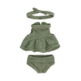 Knit set for 21 cm dolls - green