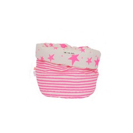 Storage basket S neon pink stars and stripes