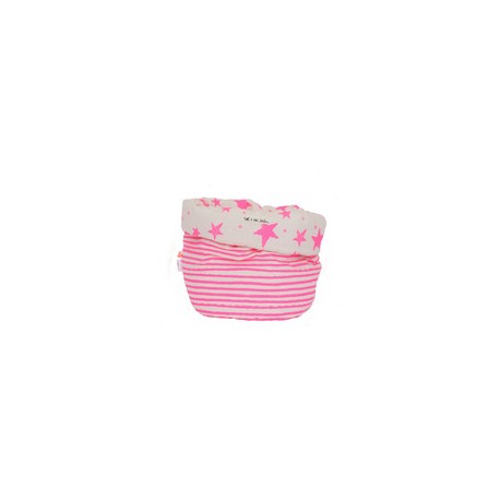 Storage basket S neon pink stars and stripes