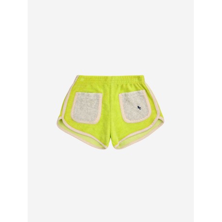 Green terry shorts