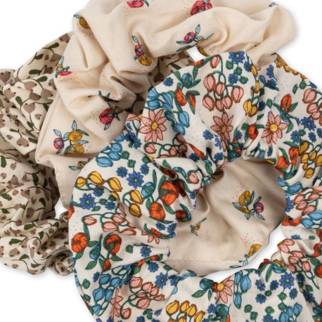 3 pack Scrunchies big - Peonies